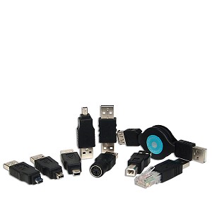 9-Piece USB Adapter Retractable Cable Kit